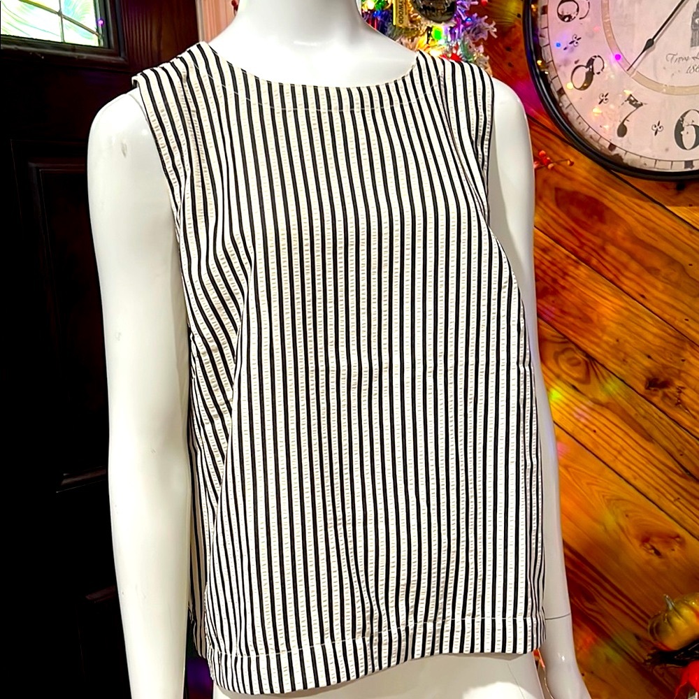Striped Sleeveless Top NWOT Large LOFT #EE